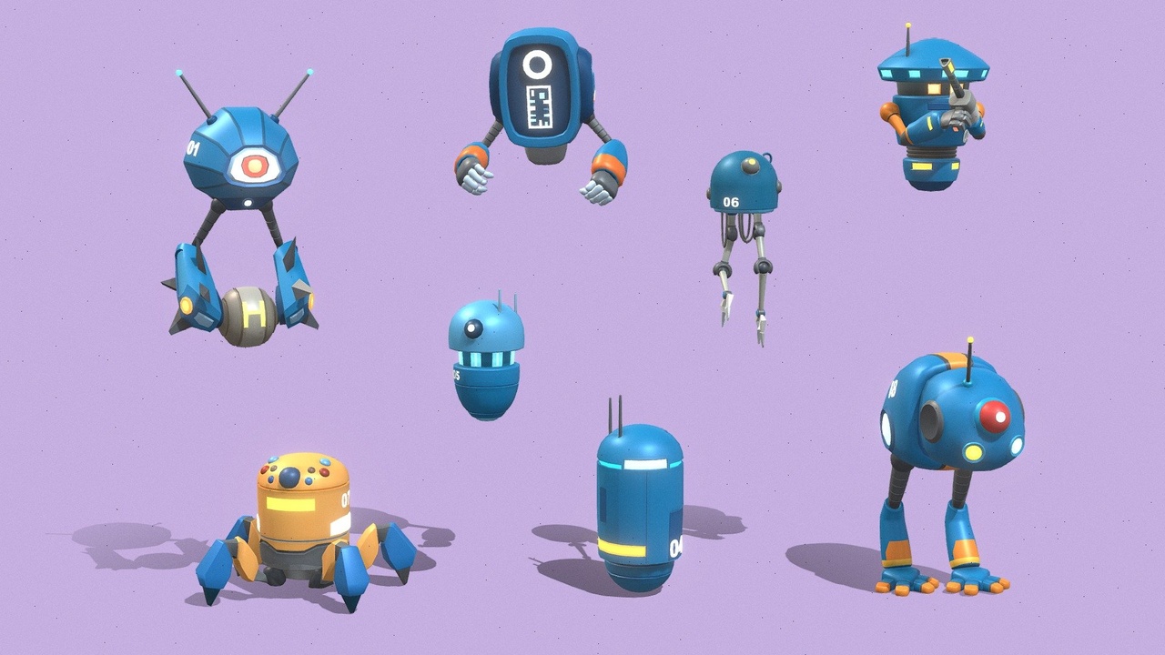 Media 1 for listing Stylized Sci-Fi Robot Pack