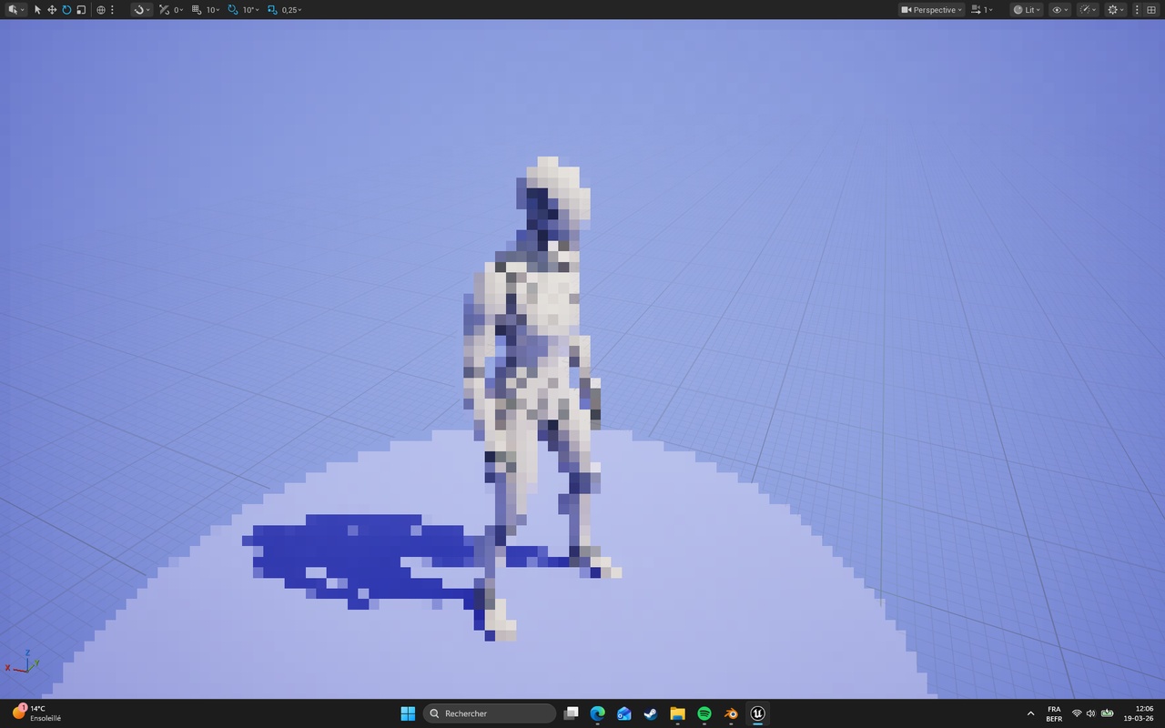Media 1 for listing Pixel Post Process Shader – Real-Time Pixelation Effect for Unreal Engine