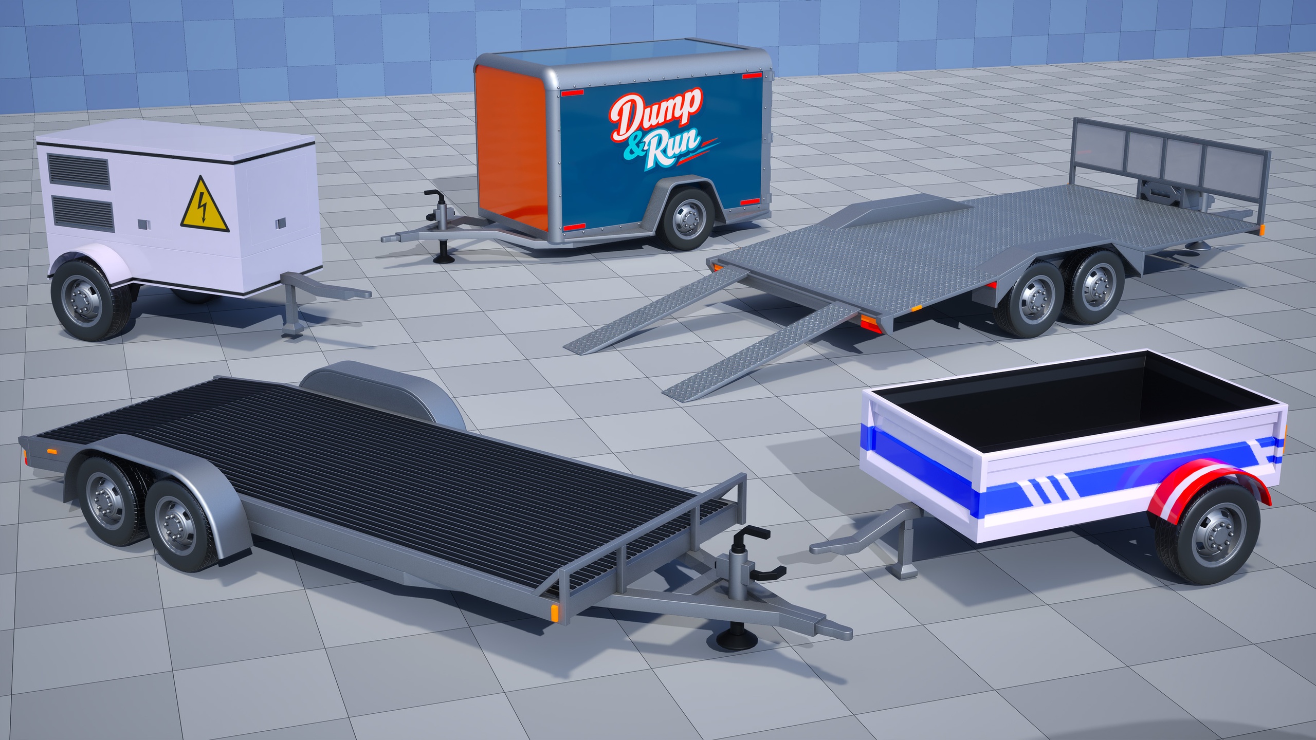 Media 1 for listing Stylized Car Trailer - Pack 1