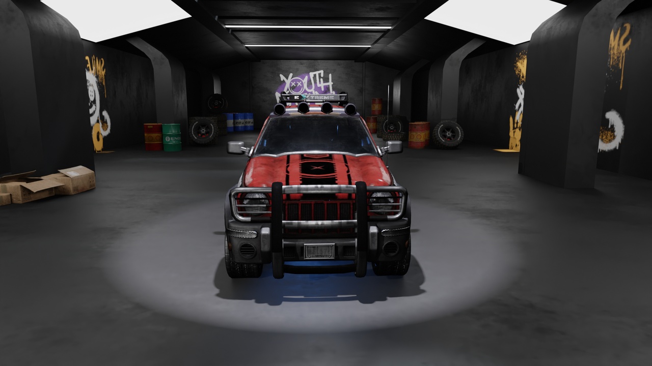 Media 1 for listing Survival 4x4 Vehicle Realistic 3D Asset Garage Scene Game Ready (UE5+Unity)