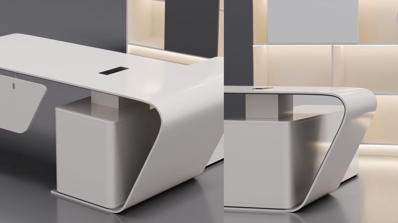 Media 1 for listing Modern Minimalist Executive Office Desk & Storage Wall Unit