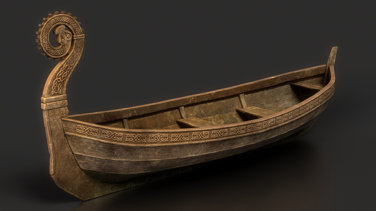 Media 1 for listing Viking Norse Drakkar Wooden Boat | Medieval Scandinavian Carved Ship | Celtic