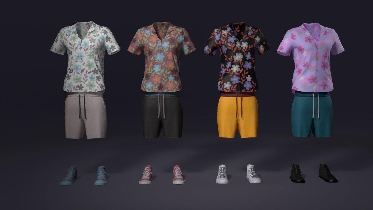 Media 1 for listing MetaOutfits - Summer Wear - Tropical Male Outfit