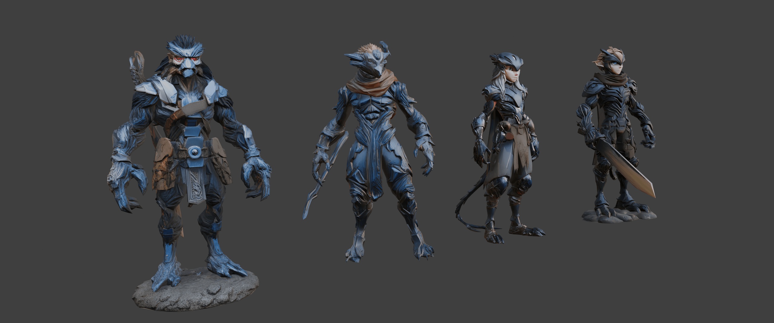 Media 1 for listing Cyberpunk Beast Hunters🐺(LowPoly)