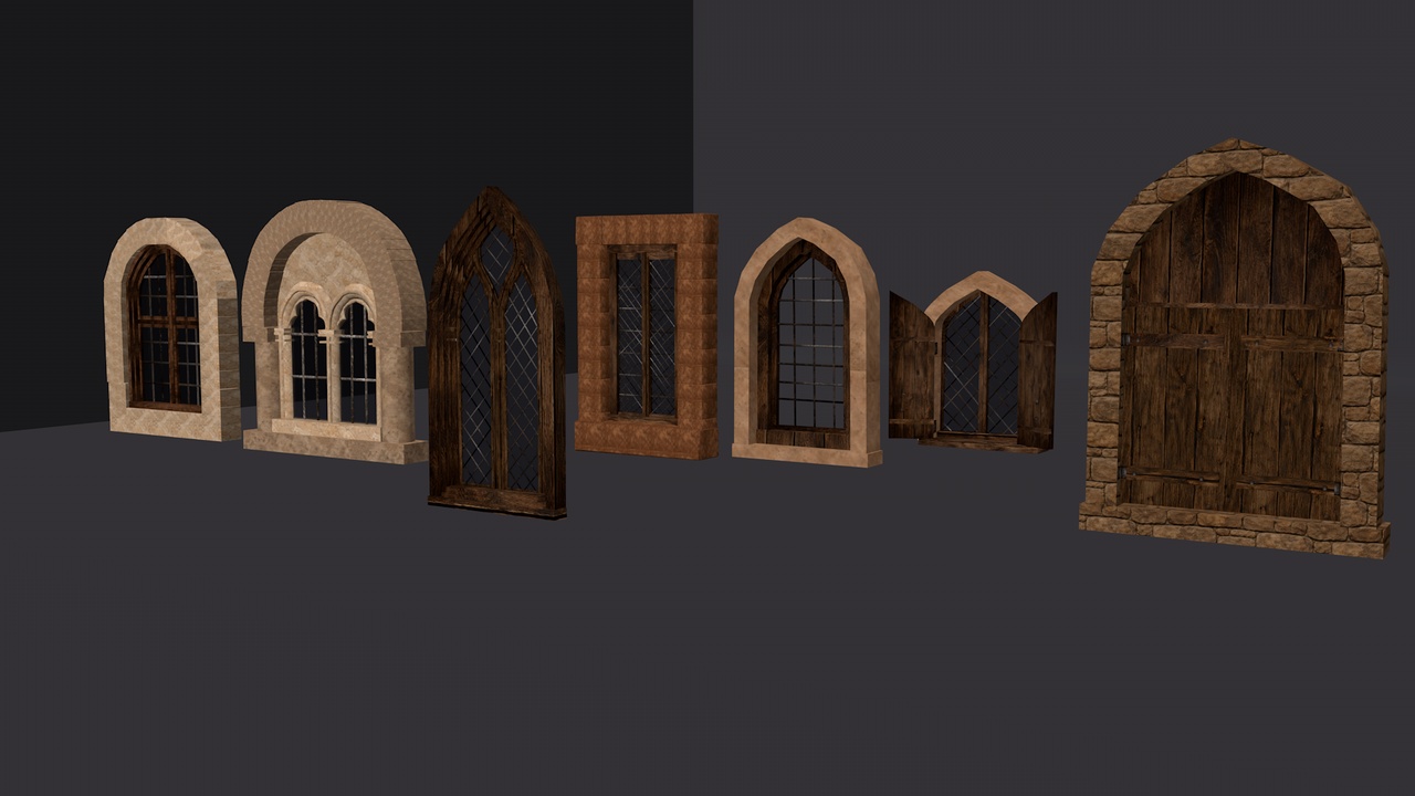 Medieval Windows Modular Set (4K PBR) 7 Models | Fab