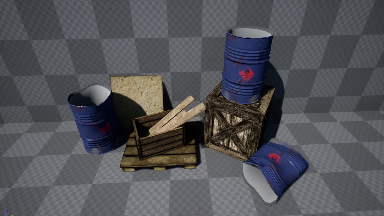 Media 1 for listing Barrels, Crates & Woods - Props