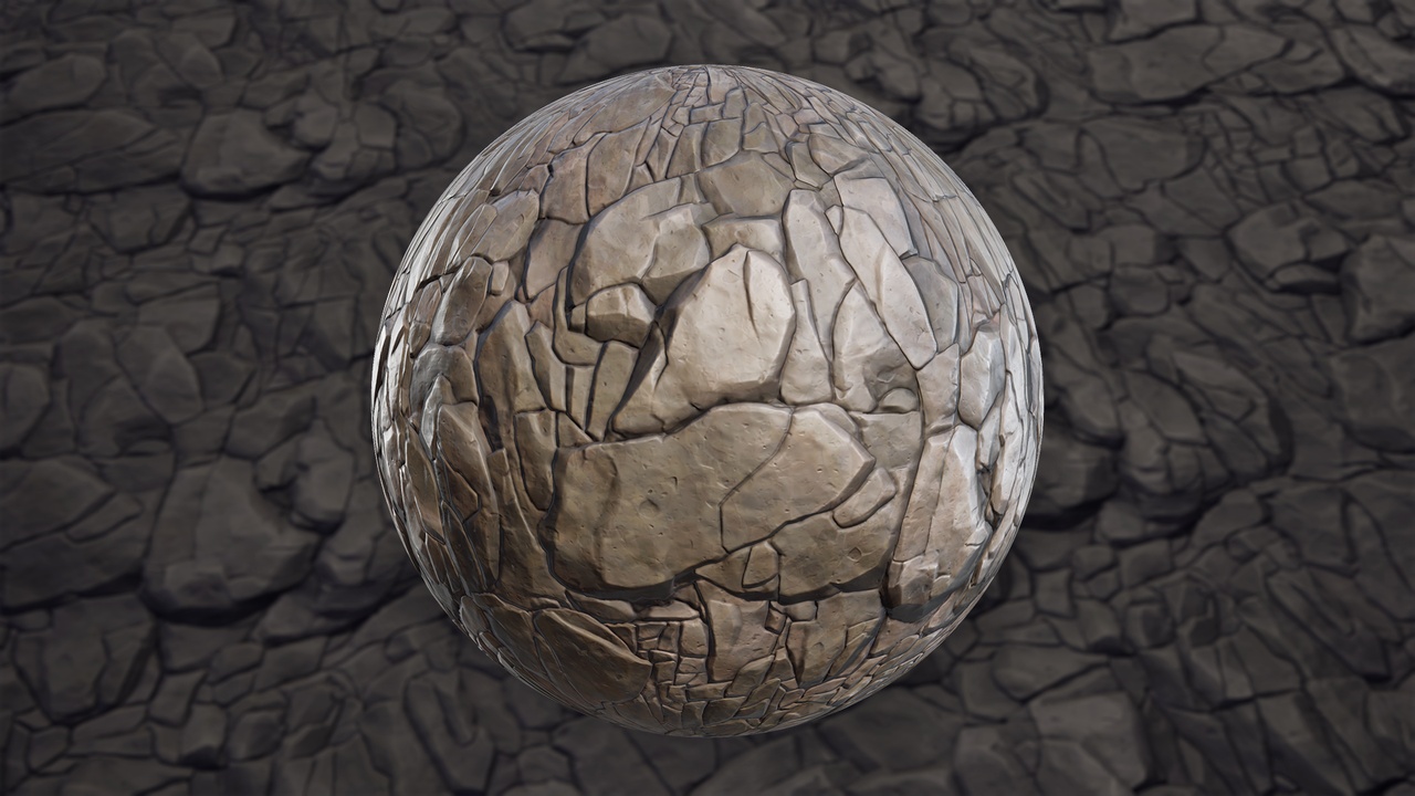 Media 1 for listing Stylized Rock Wall 02A - Material