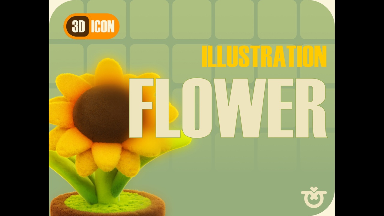 Media 1 for listing Flower In Pot 3D Icon Stylized