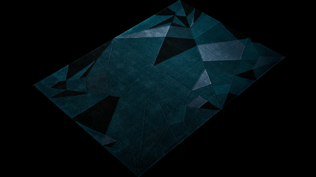 Media 1 for listing Geometric Patterned Teal Carpet