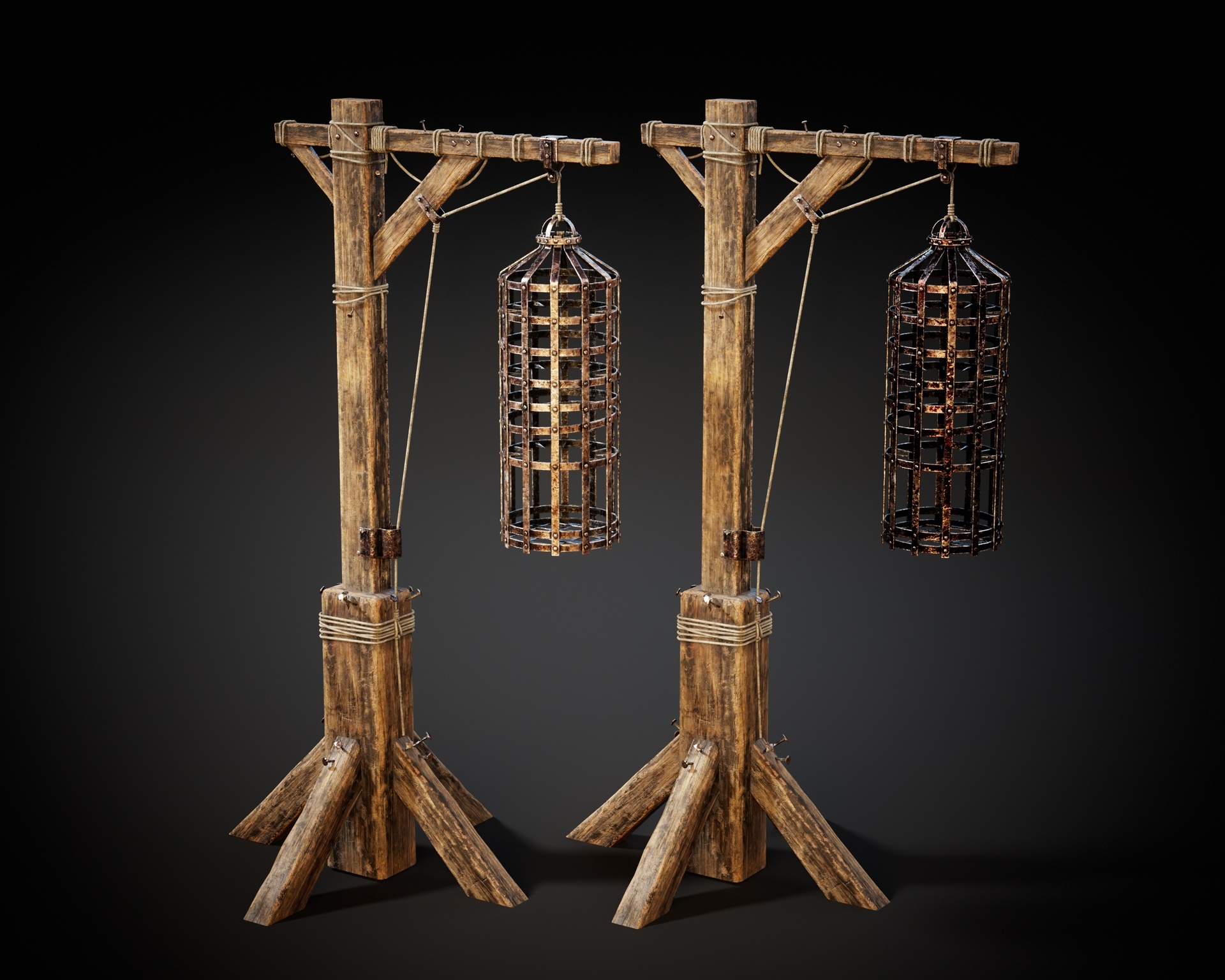 Media 1 for listing Medieval Hanging Iron Cage A