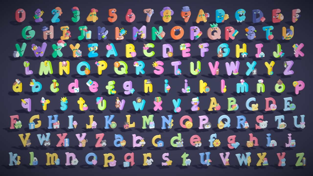 Multimedia 1 para anuncio Toon Alphabets & Numbers Mega Pack - Low Poly Cartoon Pack - Kids Learning Kit
