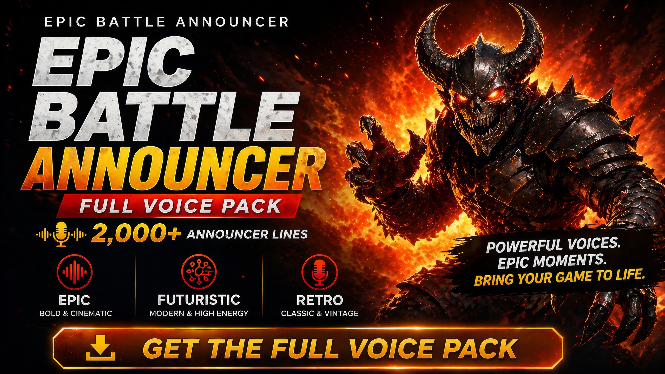 Media 1 for listing Epic Battle Announcer — Pro Voice Pack
