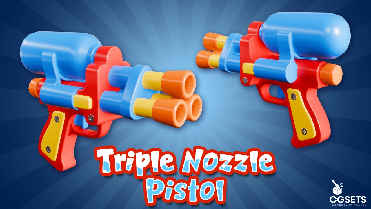 Media 1 for listing Triple Nozzle Pistol | Stylized Water Gun