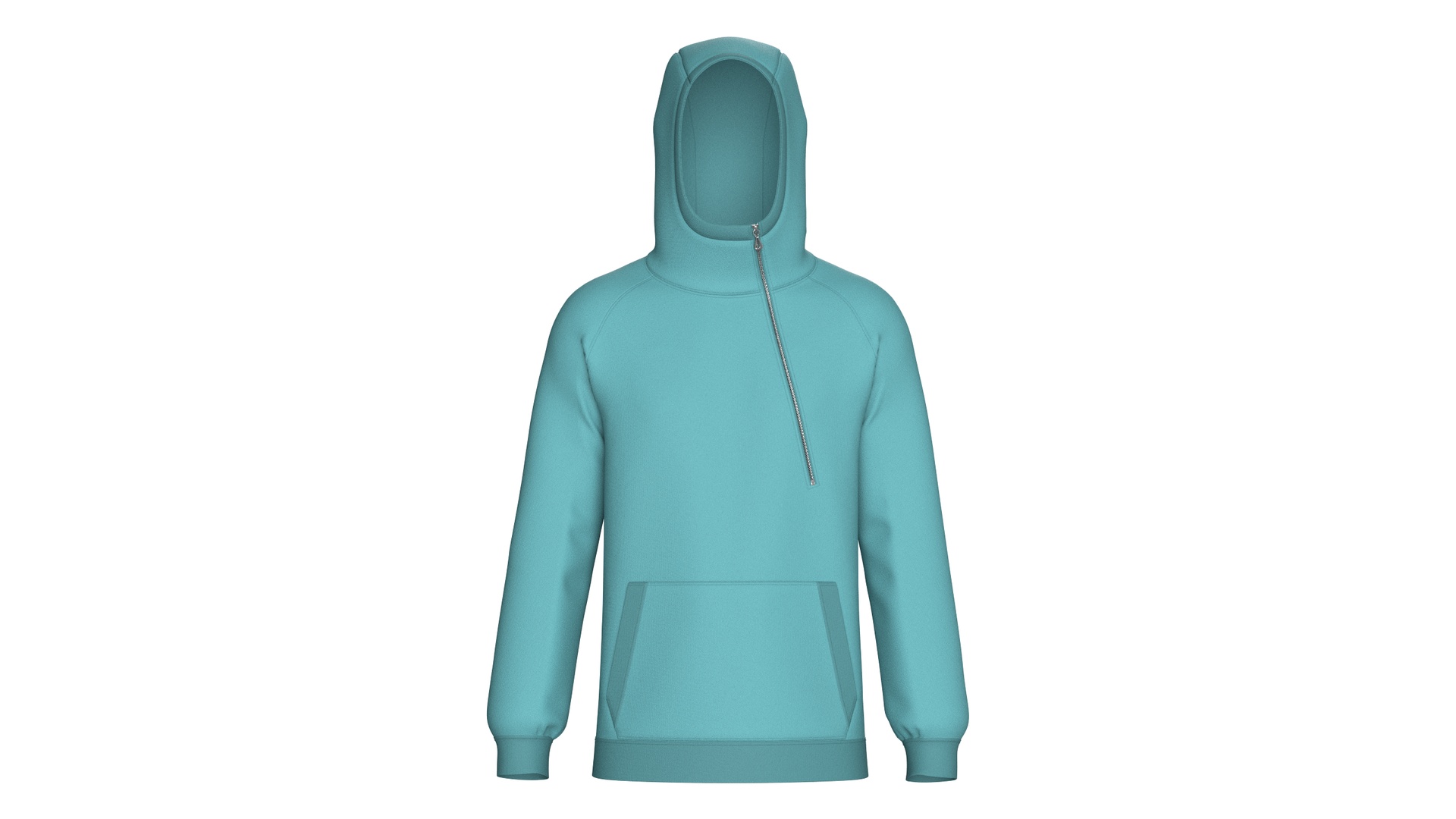 Media 1 for listing Men Side - Zip High Neck Hoodie With Pocket | High Poly