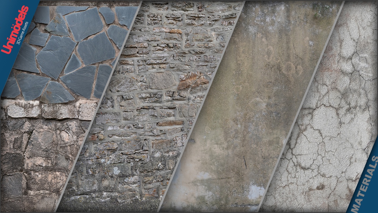 Media 1 for listing Wall materials Pack Vol. 5 - 100% photoscanned - PBR Nanite and POM ready