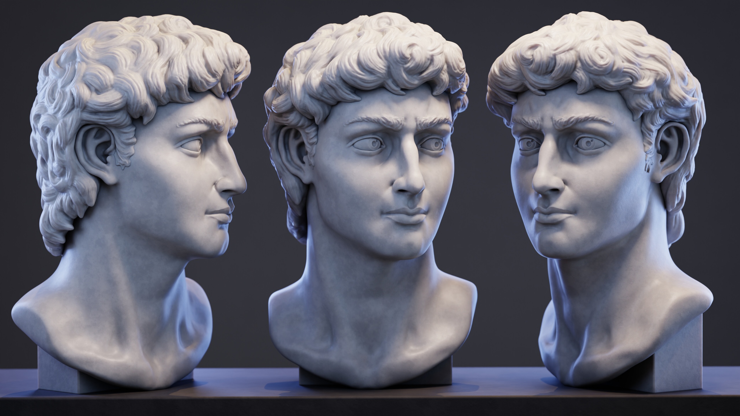 Media 1 for listing Michelangelo's David (Blender Sculpture)