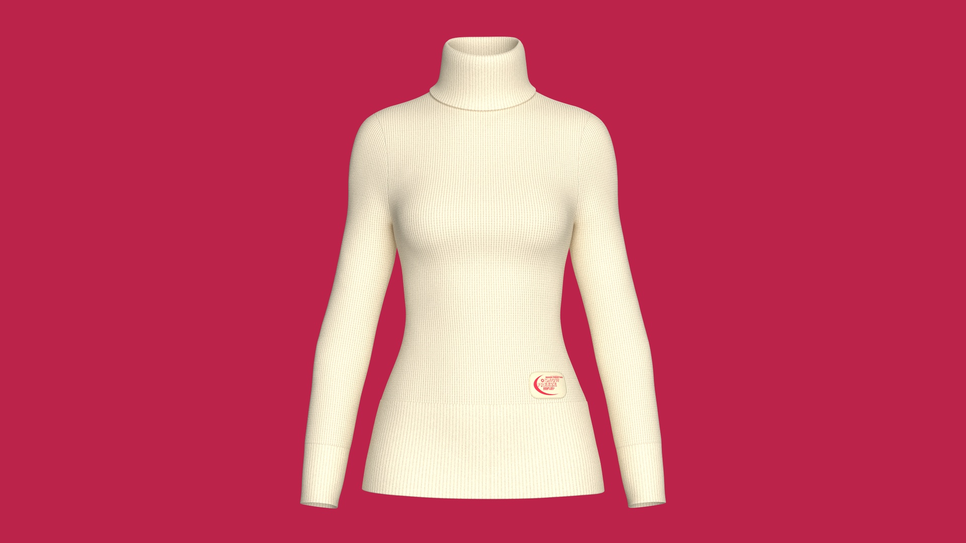 Media 1 for listing Girls Ribbed Patch - Detail Turtleneck Sweater | High Poly