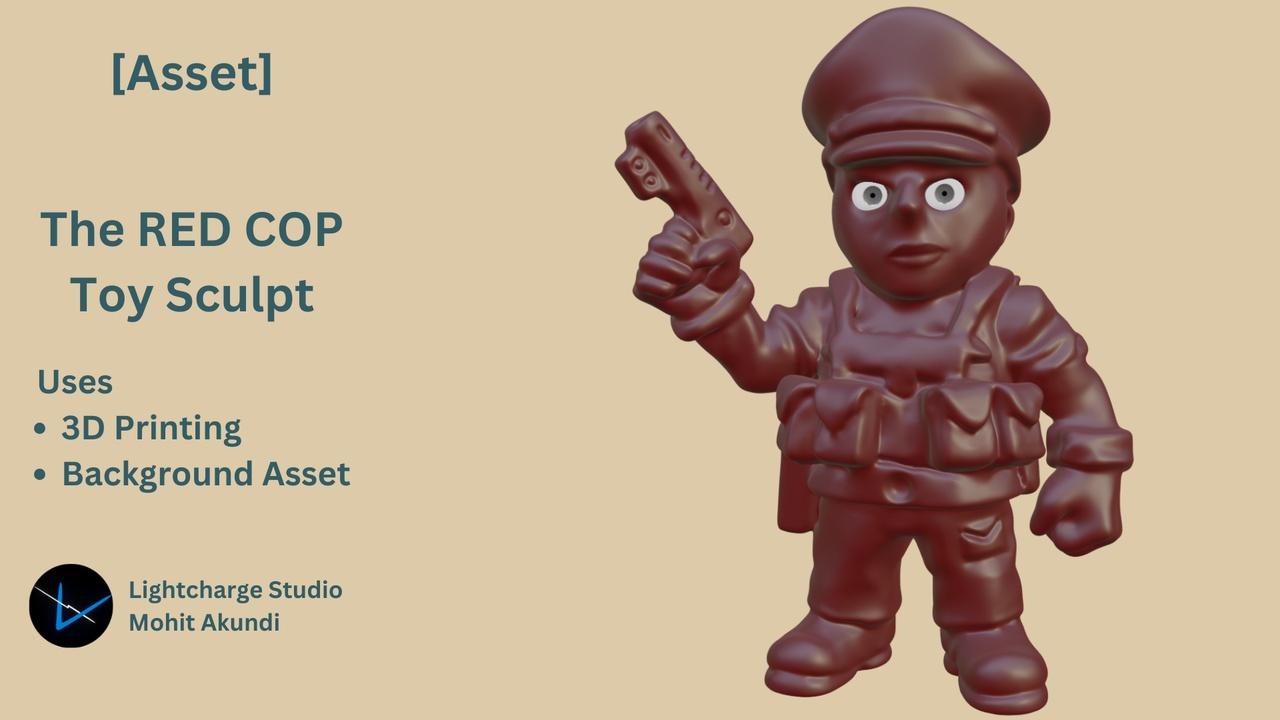 Media 1 for listing The RED COP Toy | 3D Printing | Toy Soldier | Plushie | Miniature