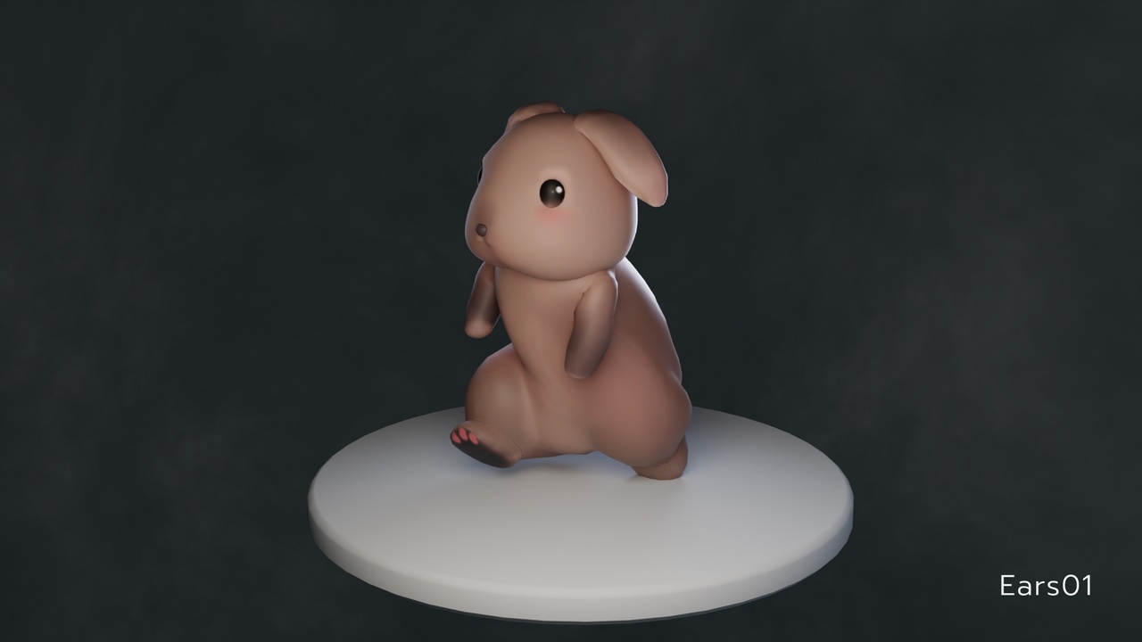 Media 1 for listing Stylized Bunny Character - Rigged & Animated - 4 Modular Ears