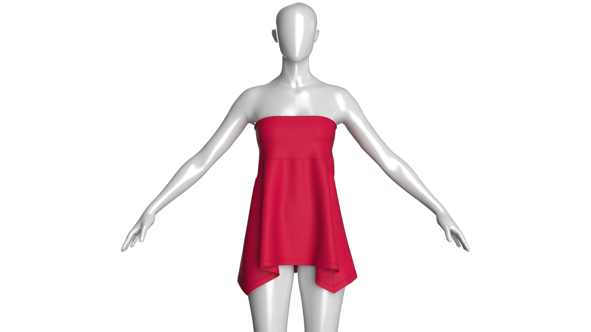 Media 1 for listing Girls Red Strapless Mini Dress | High Poly