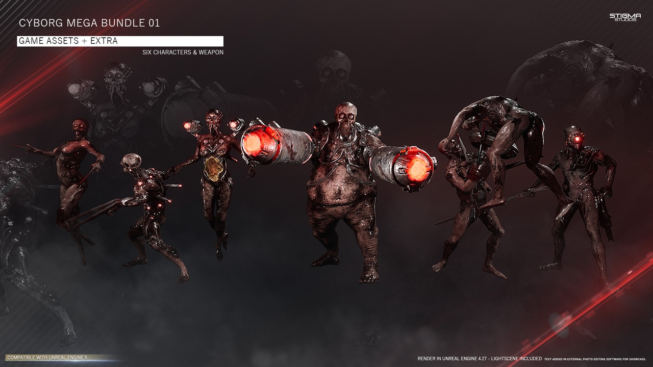 Media 1 for listing Cyborg Mega Bundle 01 - Game Assets + Extra | STIGMA STUDIOS