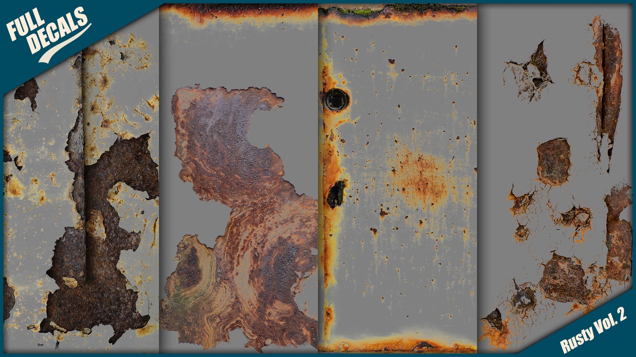 Media 1 for listing Metal rust decals Vol. 2