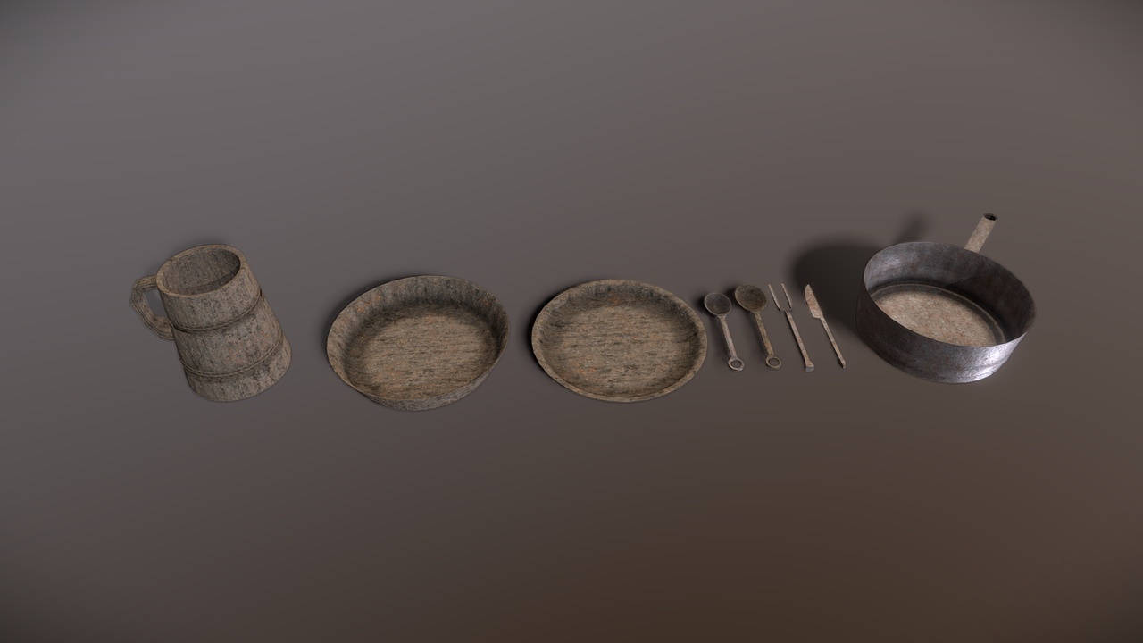 Media 1 for listing Medieval Tableware & Cookware Props Pack