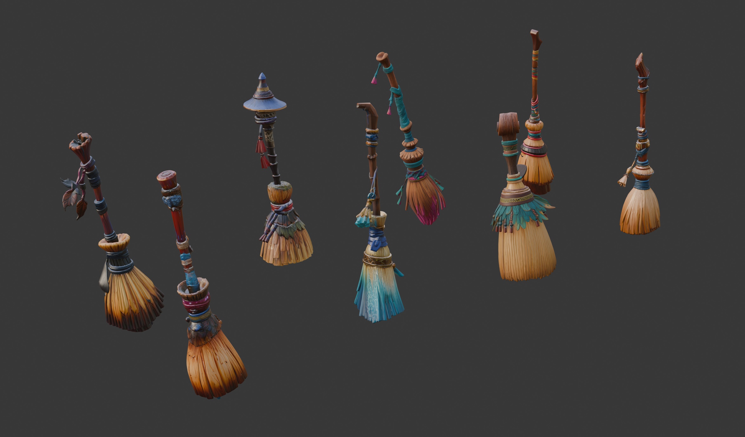 Media 1 for listing Stylized Brooms Set