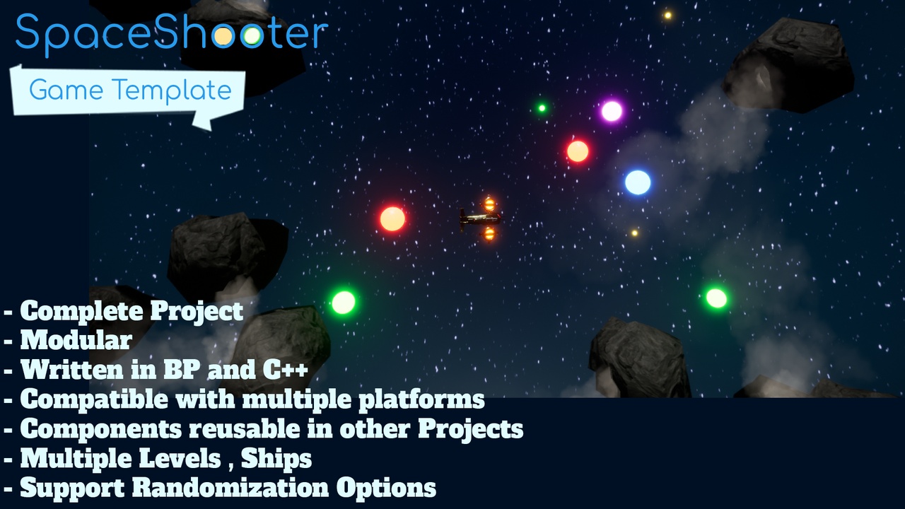Medium 1 für Eintrag Top Down Space Shooter Game Template Plugin