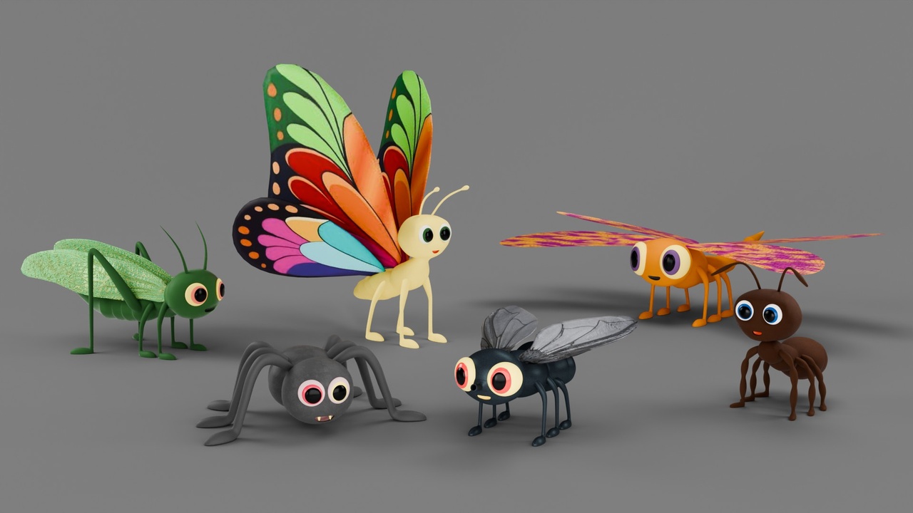 Media 1 for listing Stylized Cartoon Insects Pack