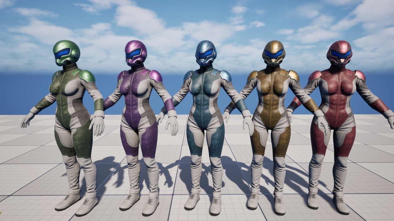 Media 1 for listing Sci-Fi Armored Character Female | UE5 Mannequin Rig | FBX
