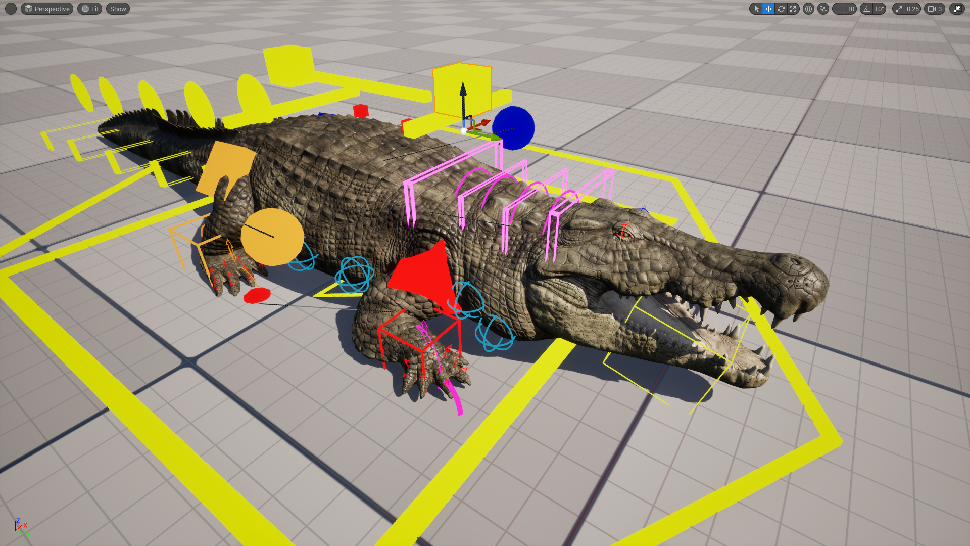 Crocodile Modular Control Rig | Fab