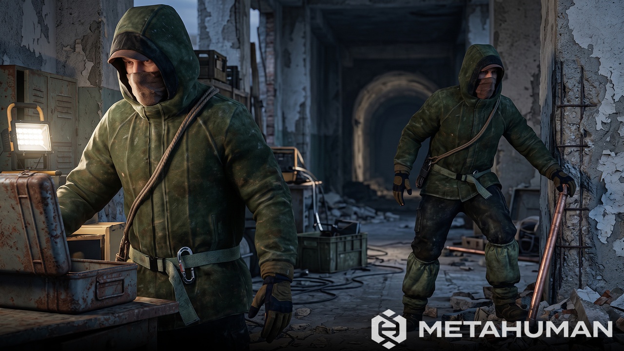Media 1 for listing Hooded Survival Jacket Outfit with Utility Belt, Rope Strap and Rugged Details