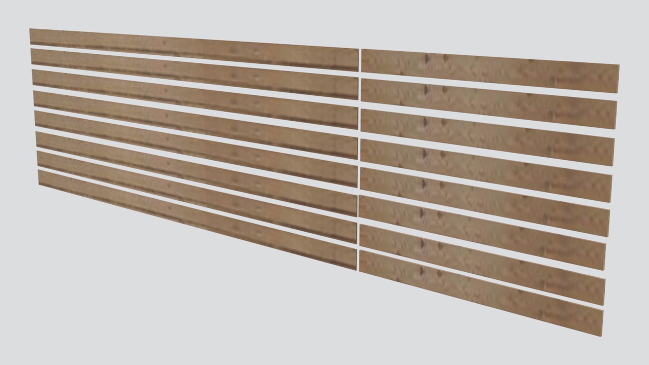 Media 1 for listing Horizontal Wooden Slat Privacy Screen Fence Panel 3D Model