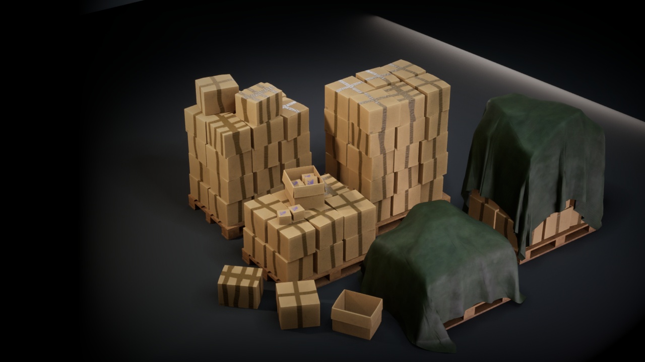 Media 1 for listing Warehouse Cardboard Boxes & Loaded Pallets
