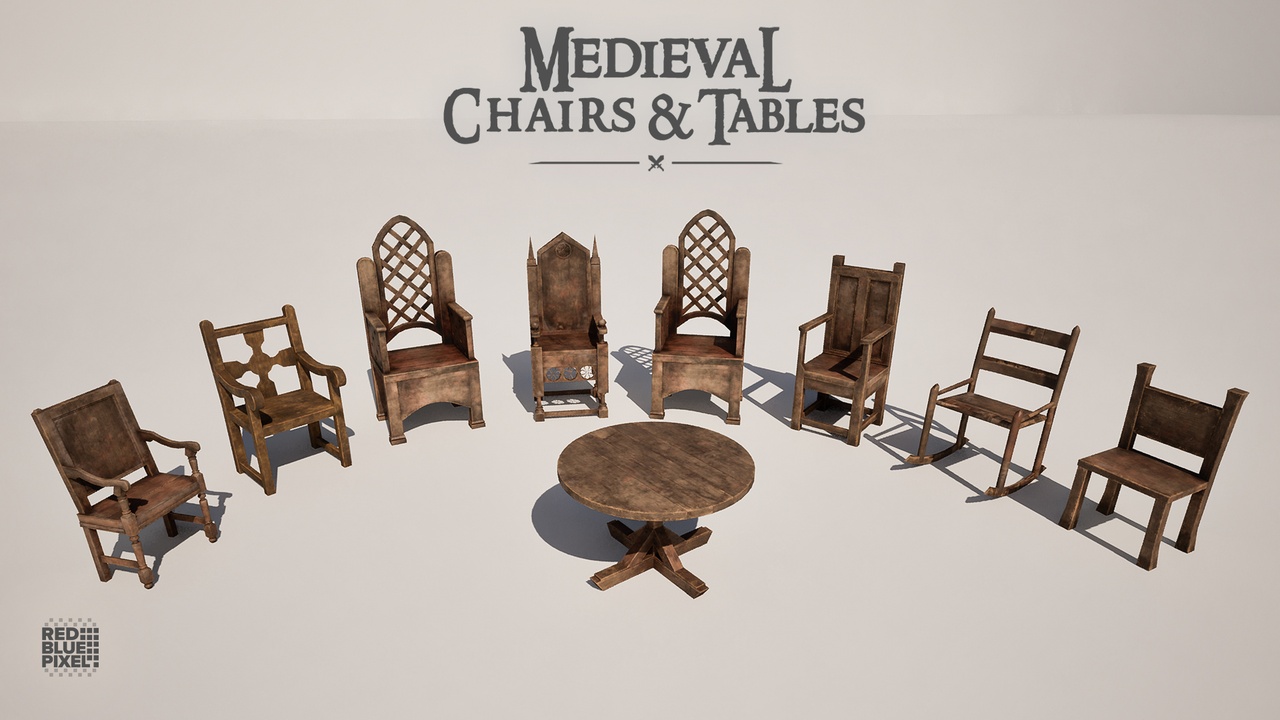 Media 1 for listing Medieval Chairs And Tables
