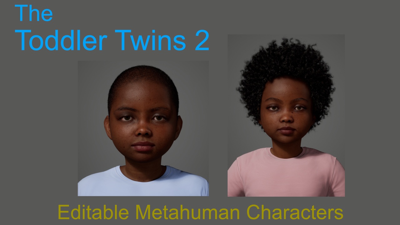 الوسائط 1 للقائمة The Toddler Twins 2 - Editable MetaHuman Character Set
