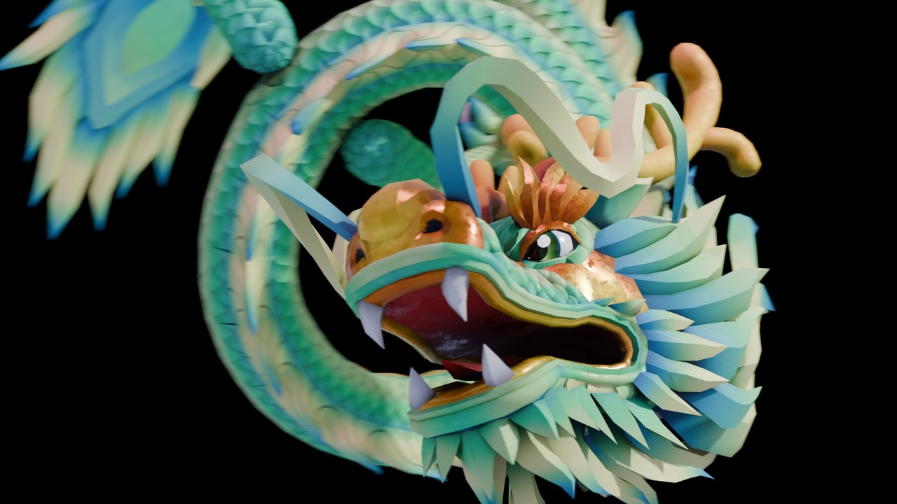 Media 1 for listing Animated Chinese New Year Dragon I Lowpoly PBR