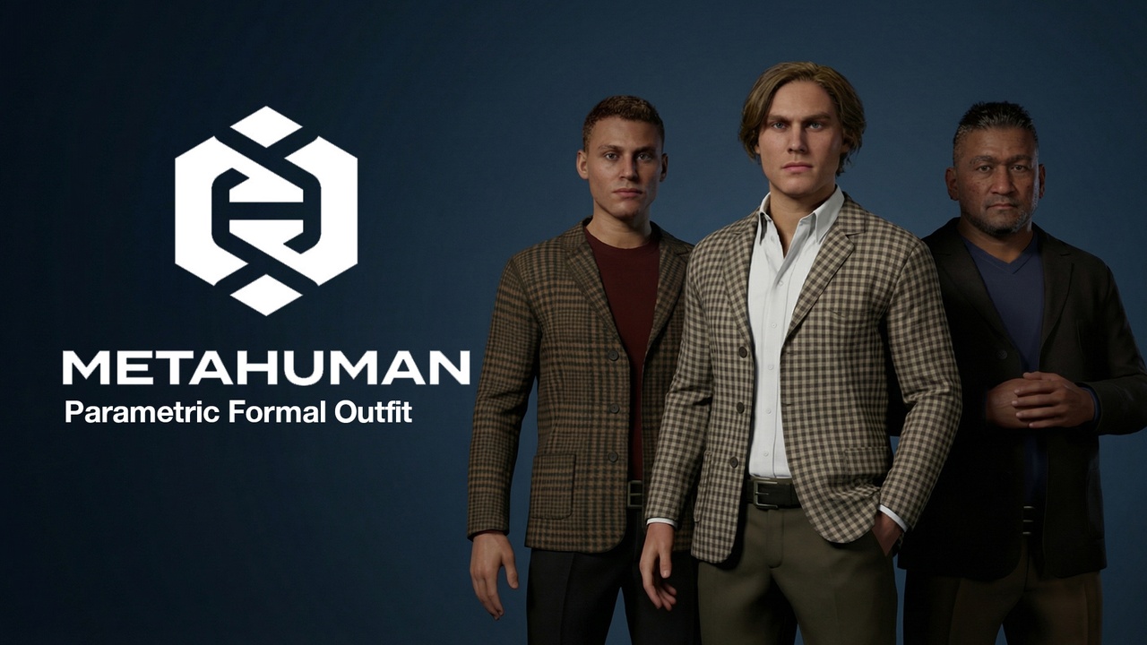Media 1 for listing Parametric Formal Outfit for MetaHuman Pack Vol 03 - Metahuman Clothing