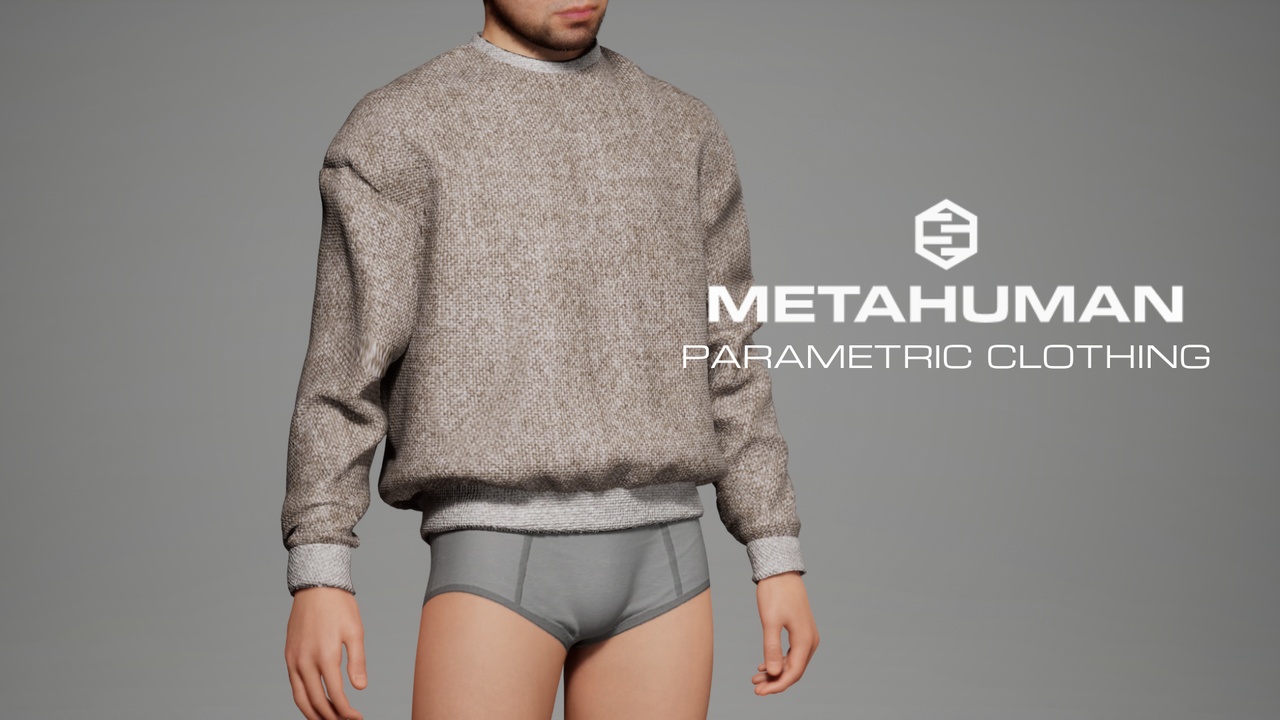 Media 1 for listing Casual Knit Crewneck Sweatshirt | MetaHuman Parametric Clothing