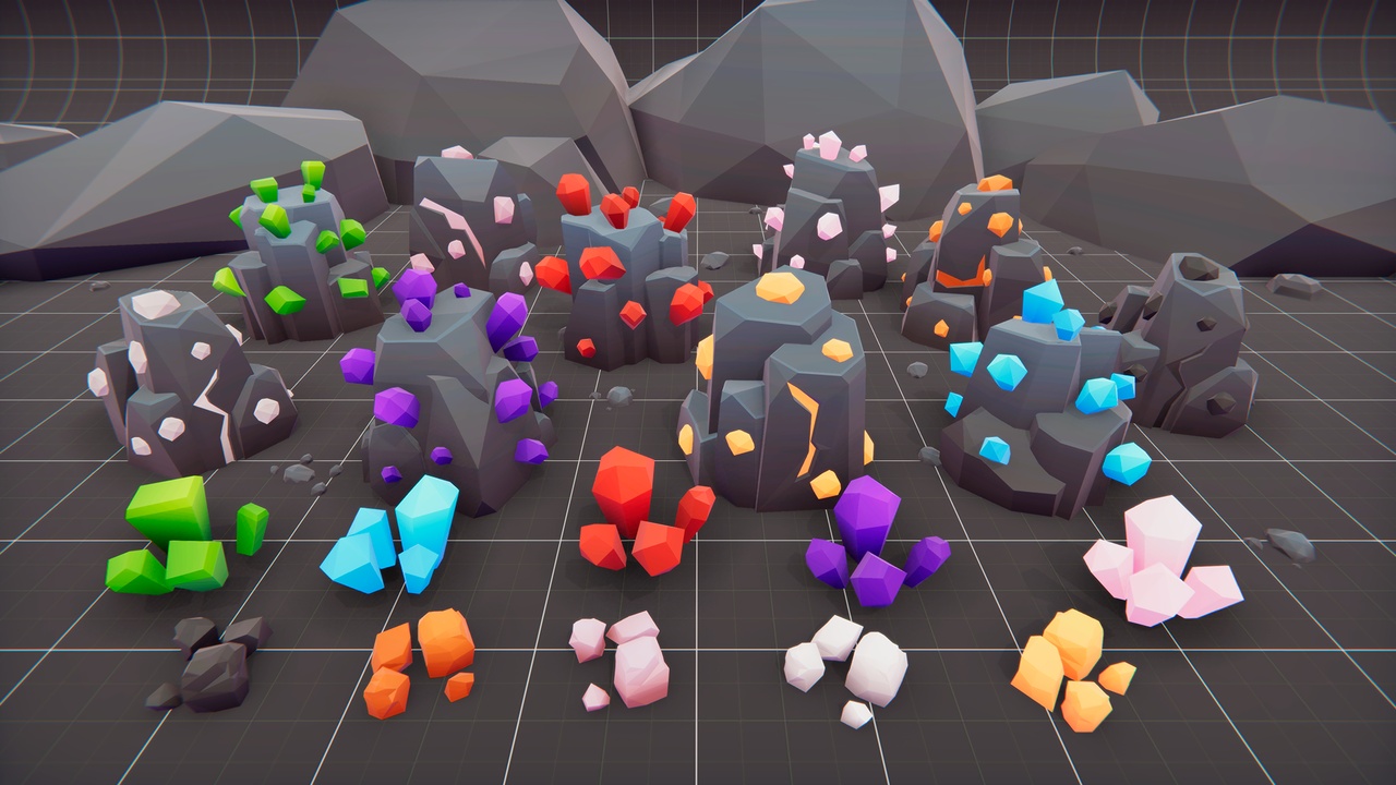 Media 1 for listing Stylized Mining Nodes - Modular Ores & Crystals Kit