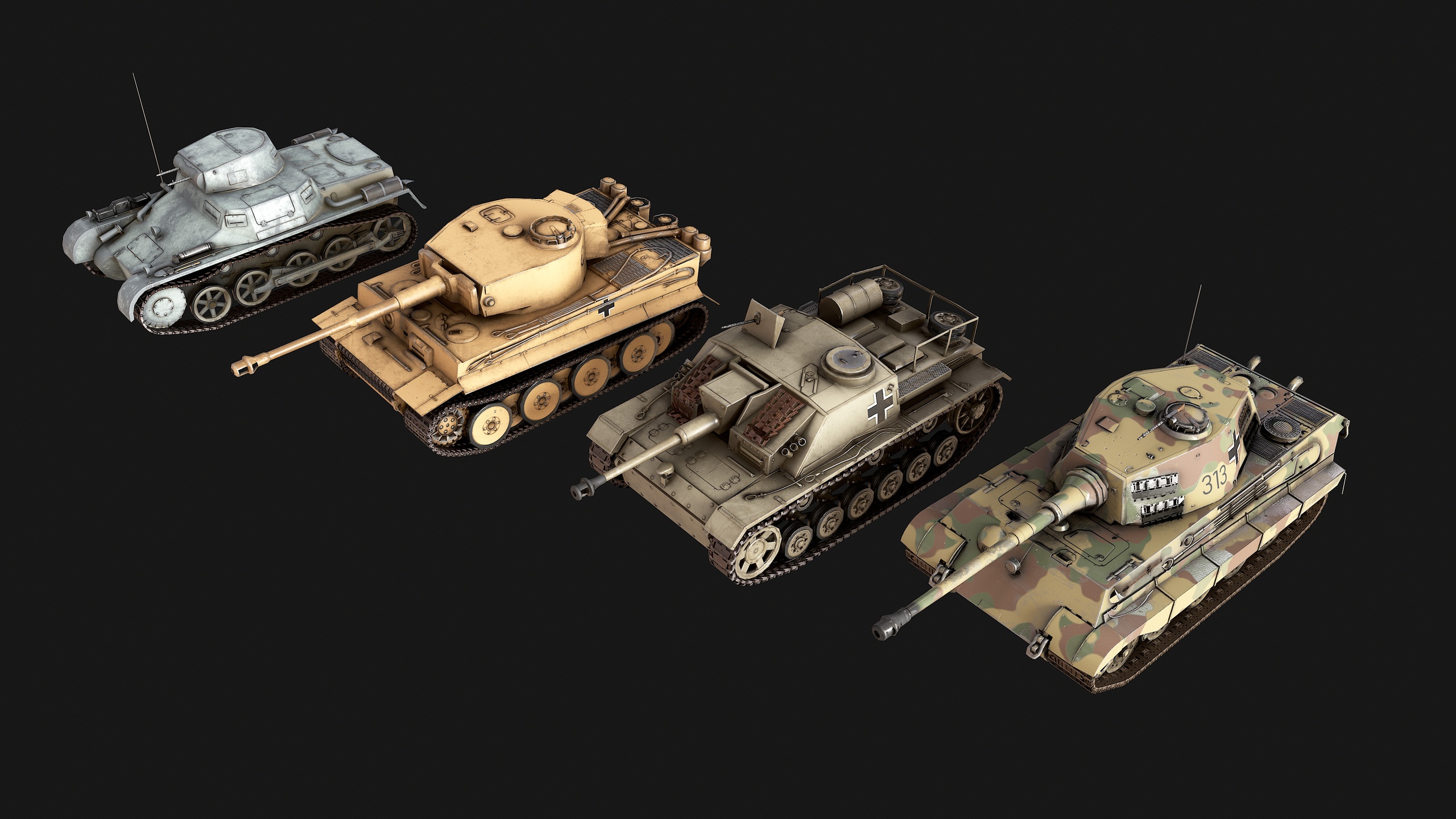 Media 1 for listing WW2 - German Tank Pack - Low Poly