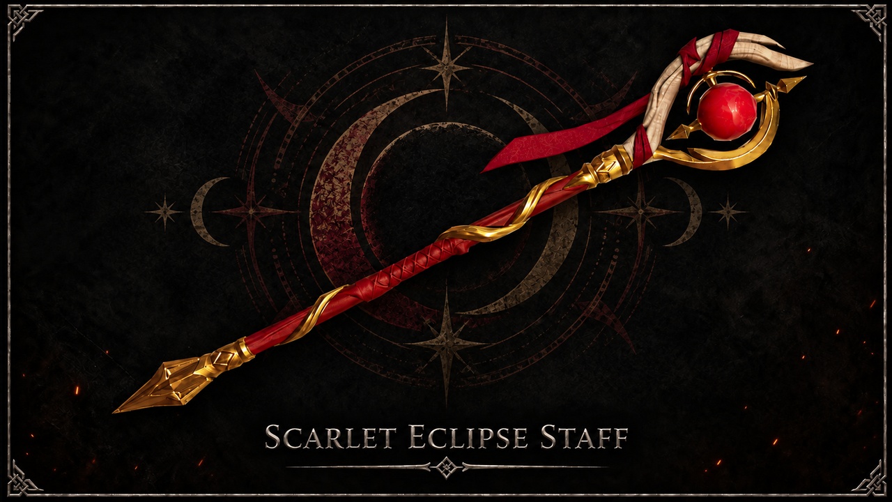 Media 1 for listing Scarlet Eclipse Staff – Fantasy Magical Staff