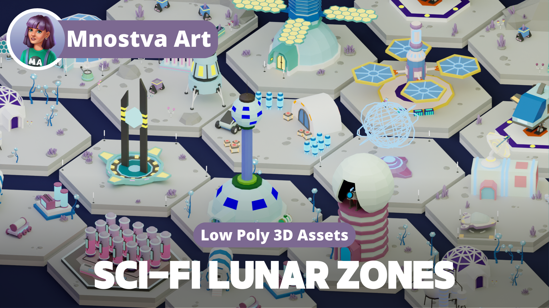 Low Poly Lunar Zones – Sci-Fi Modular Exteriors Pack | Fab
