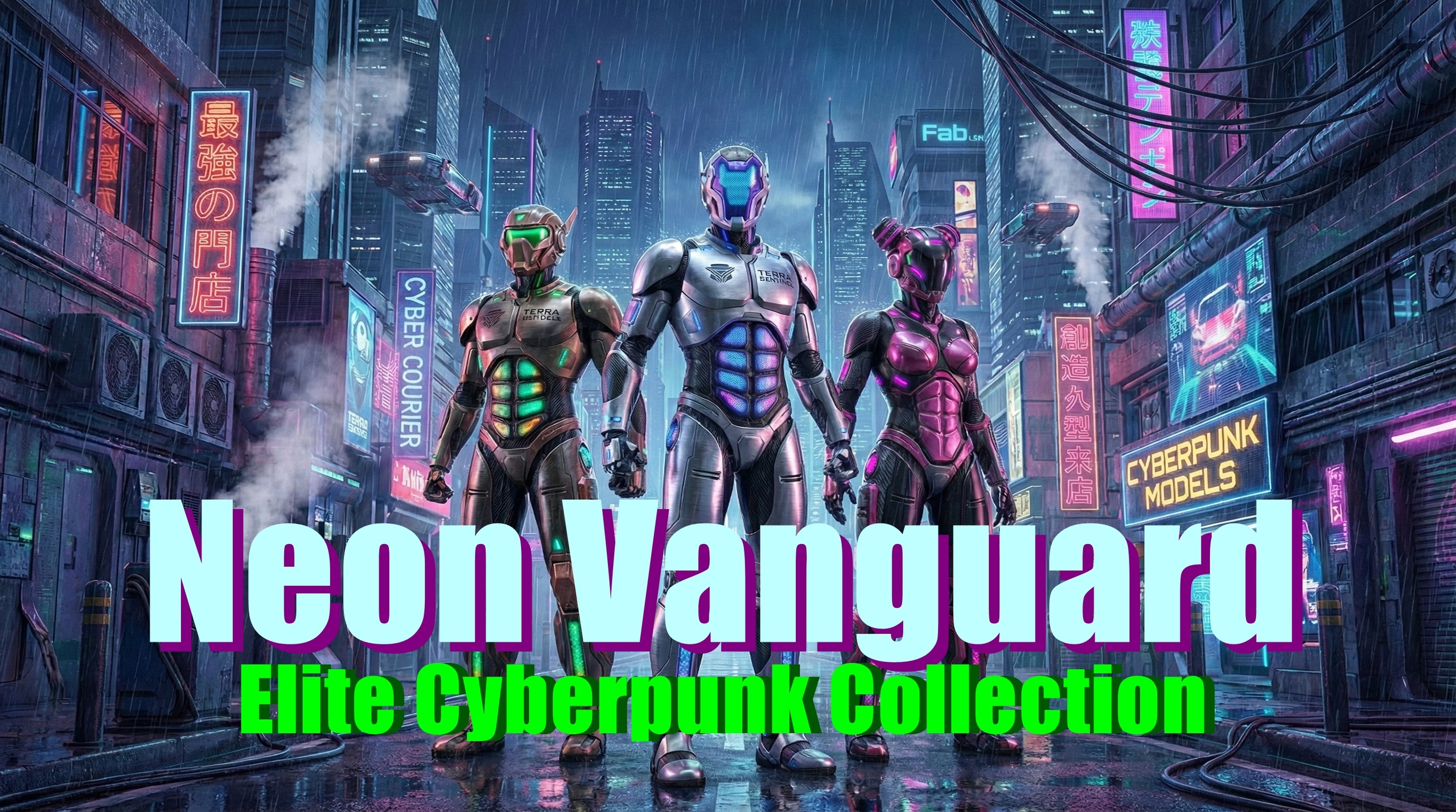 Media 1 for listing Neon Vanguard: Elite Cyberpunk Collection (3 Character Pack)