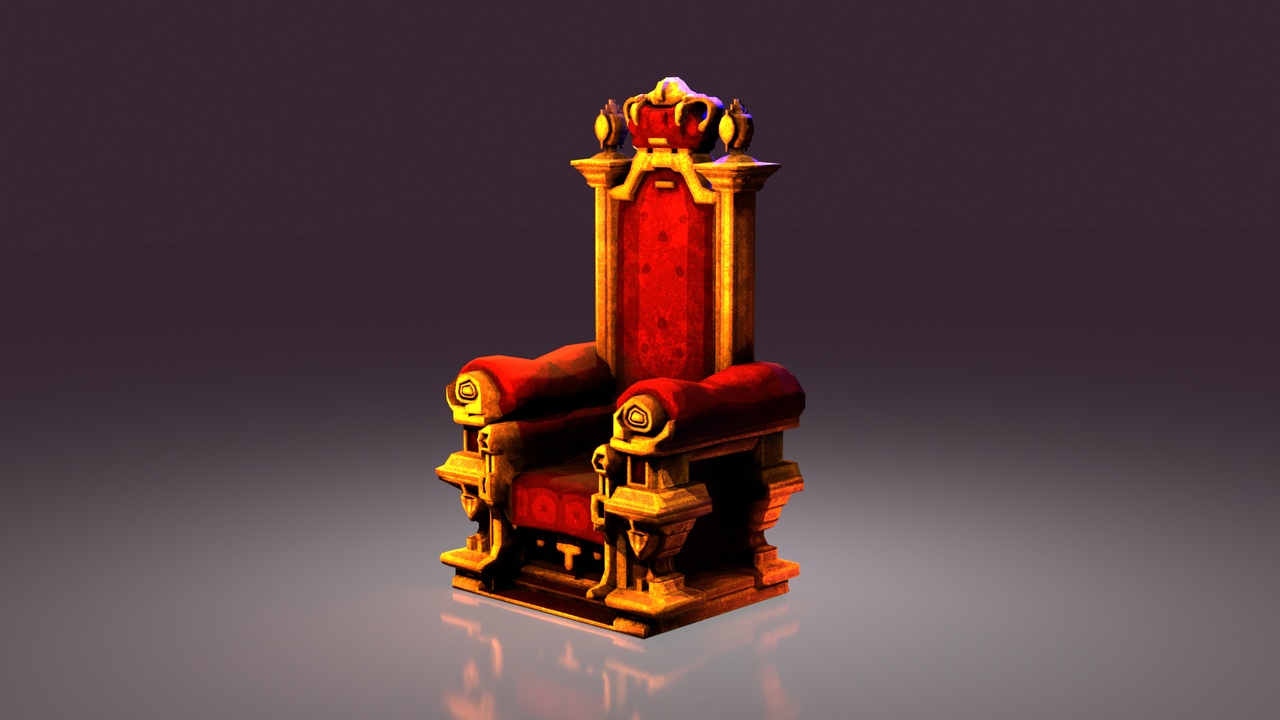 Media 1 for listing Stylized Royal Throne – Fantasy Castle Prop