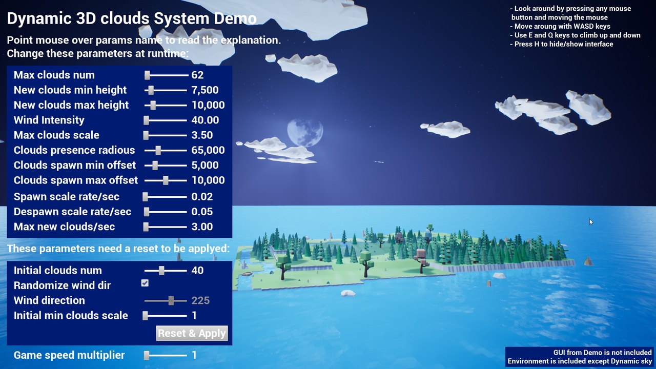 Media 1 for listing Dynamic 3D Clouds System