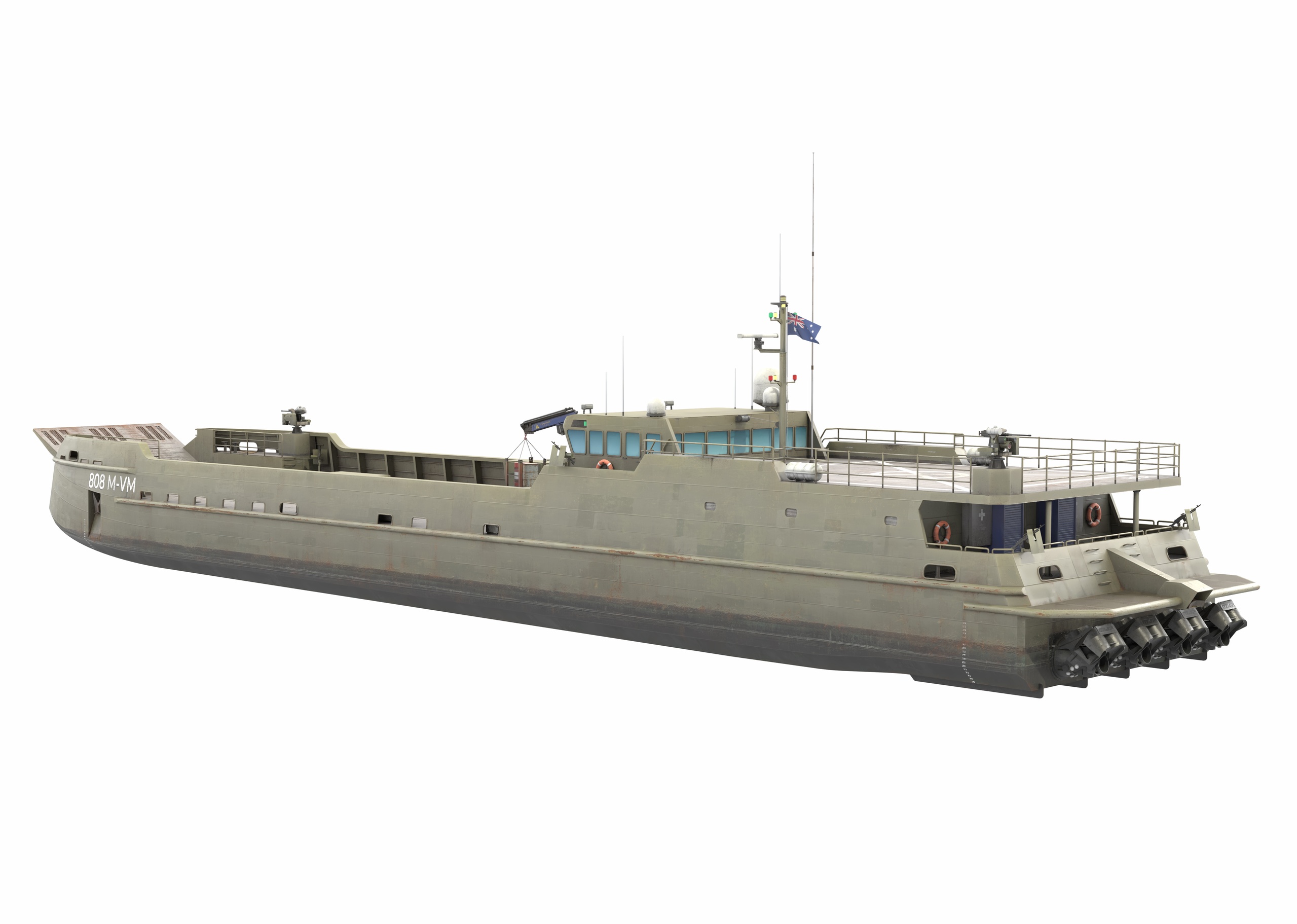 Media 1 for listing Military Landing Craft - Heavy Amphibious Support Vessel Game Ready LOD Rig