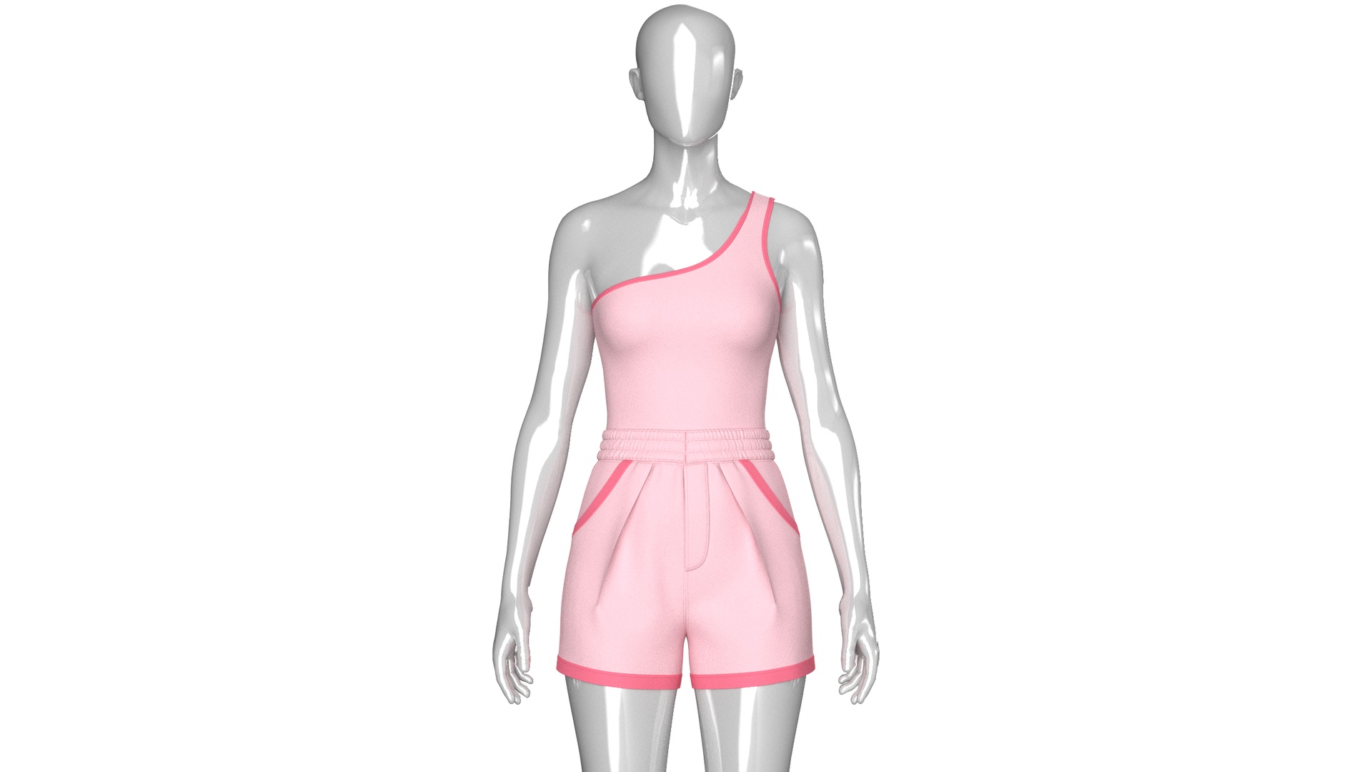 Media 1 for listing Girls One Shoulder Sleeveless Suit | High Poly