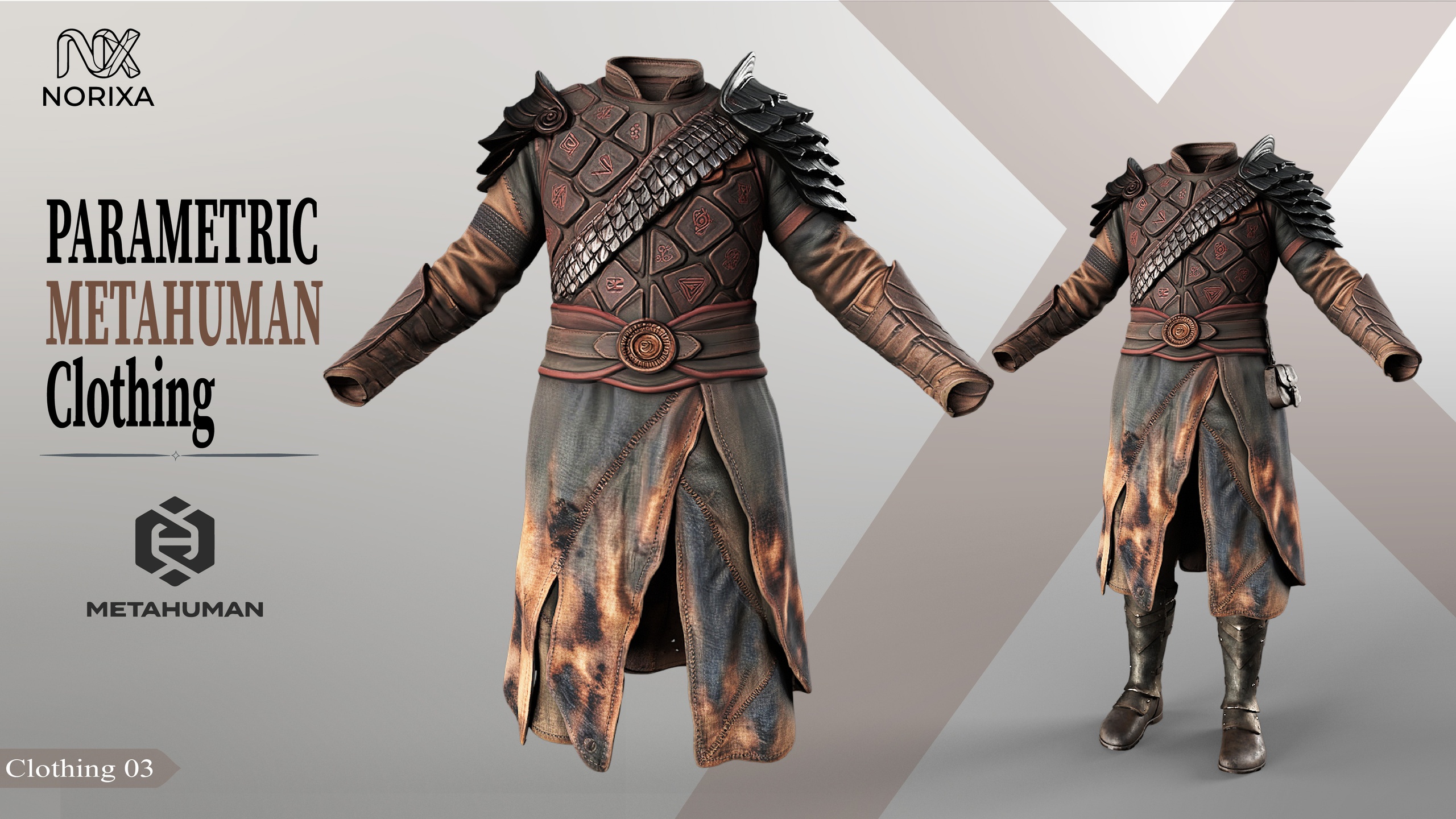 Media 1 for listing Medieval Parametric Metahuman Resizable Armor 03